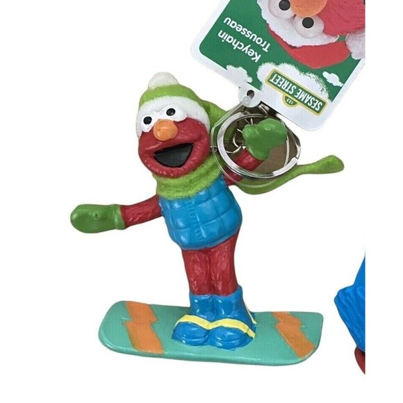 Kurt Adler Sesame Street Key Chain Ornament Elmo Snowboarding - Picture 1 of 2
